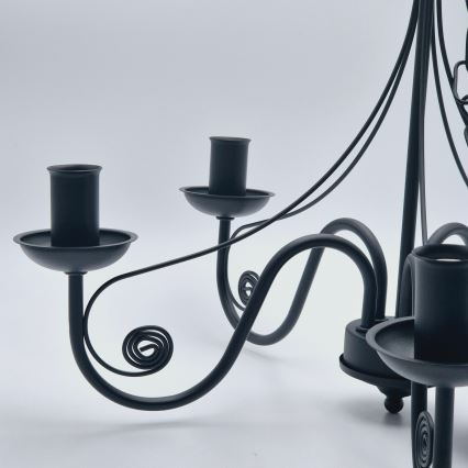 Lustră pe lanț DONATO 5xE14/40W/230V negru