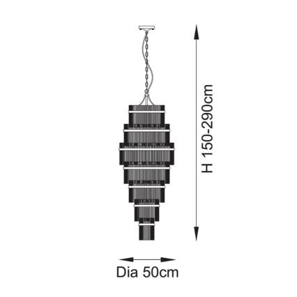 Lustră pe lanț Endon 112793 MARIETTA GRAND 21xE14/6W/230V alamă/transparent