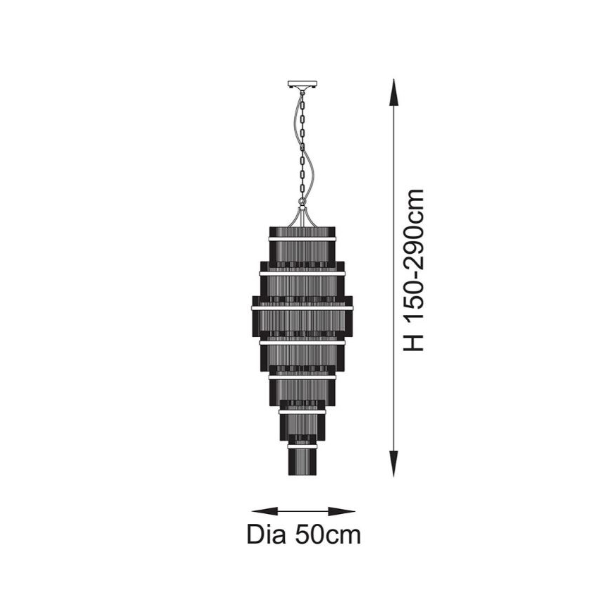 Lustră pe lanț Endon 112793 MARIETTA GRAND 21xE14/6W/230V alamă/transparent