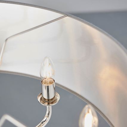 Lustră pe lanț Endon 94415 HIGHCLERE 8xE14/40W/230V gri/crom lucios d. 70 cm