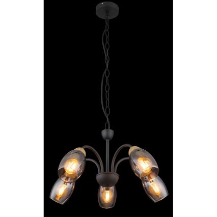 Lustră pe lanț 5xE14/25W/230V Globo