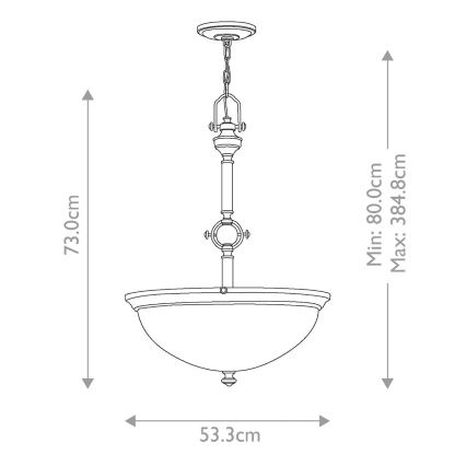 Lustră pe lanț Hinkley MAYFLOWER 3xE27/60W/230V