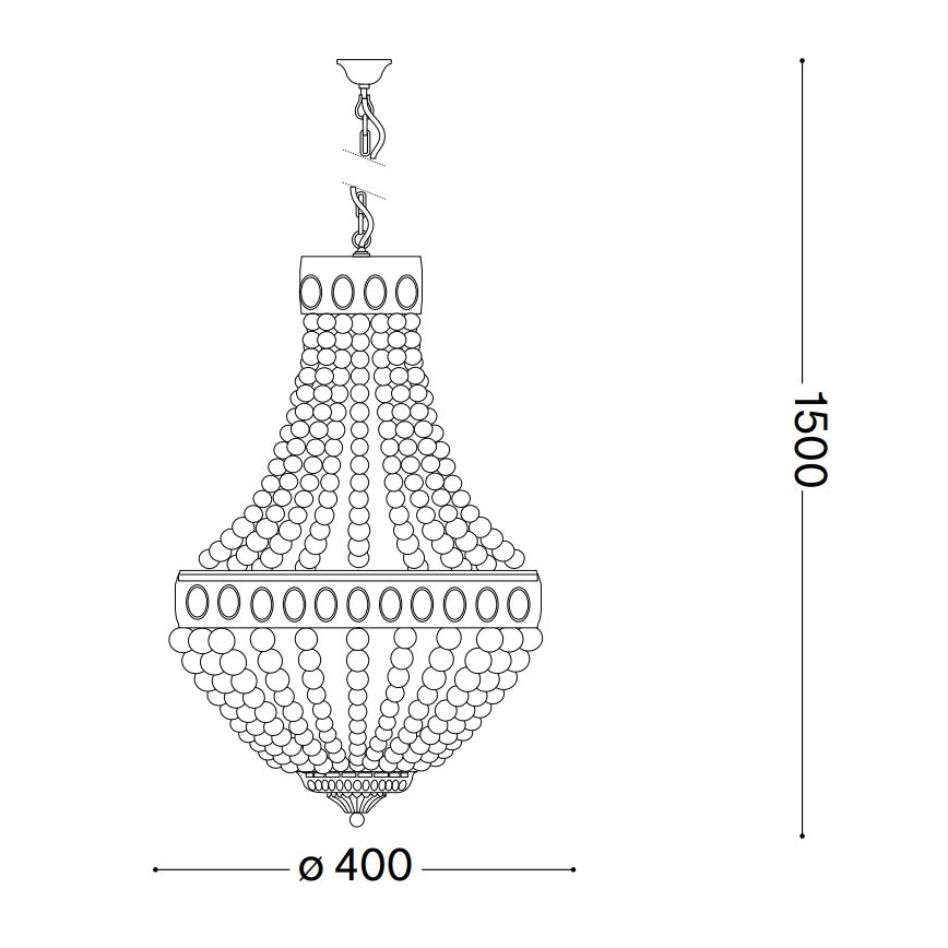 Lustră pe lanț Ideal Lux MONET 5xE14/40W/230V d. 40 cm cânepă/alb