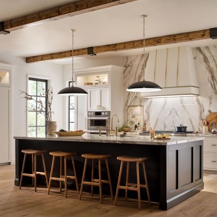 Lustră pe lanț Kichler DELAROSA 1xE27/60W/230V negru/alamă