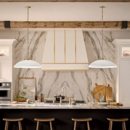 Lustră pe lanț Kichler DELAROSA 1xE27/60W/230V alb/alamă