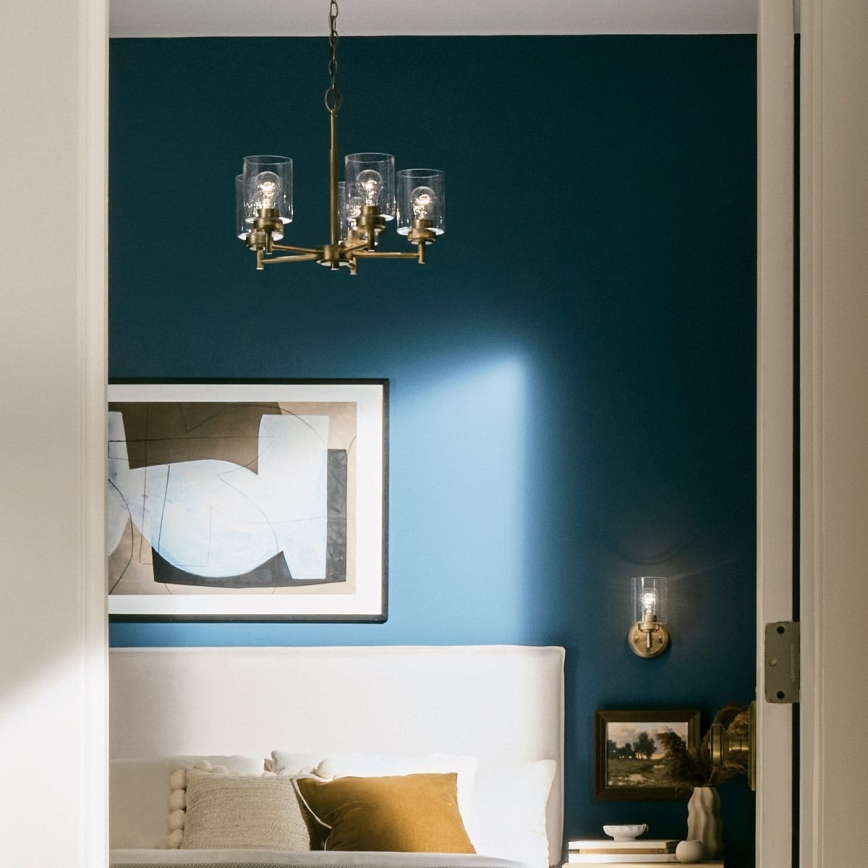 Lustră pe lanț Kichler WINSLOW 5xE27/60W/230V d. 50,2 cm alamă