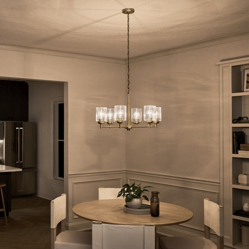 Lustră pe lanț Kichler WINSLOW 6xE27/60W/230V d. 66 cm alamă