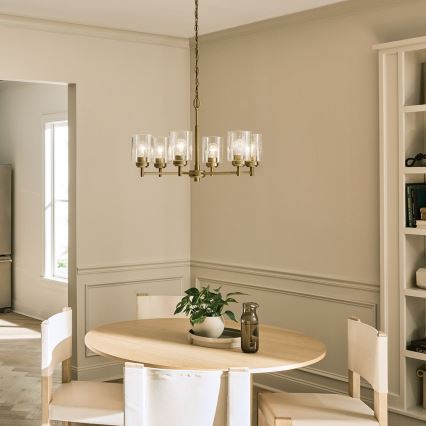 Lustră pe lanț Kichler WINSLOW 6xE27/60W/230V d. 66 cm alamă