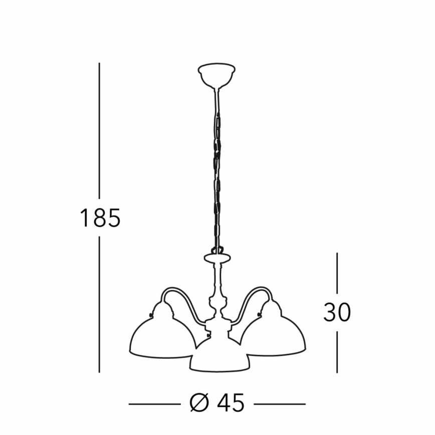 Lustră pe lanț Kolarz 731.83.133 NONNA 3xE27/75W/230V gri