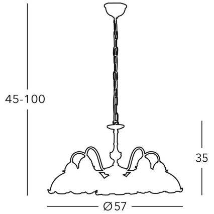 Lustră pe lanț Kolarz 731.85.53 NONNA 5xE27/75W/230V