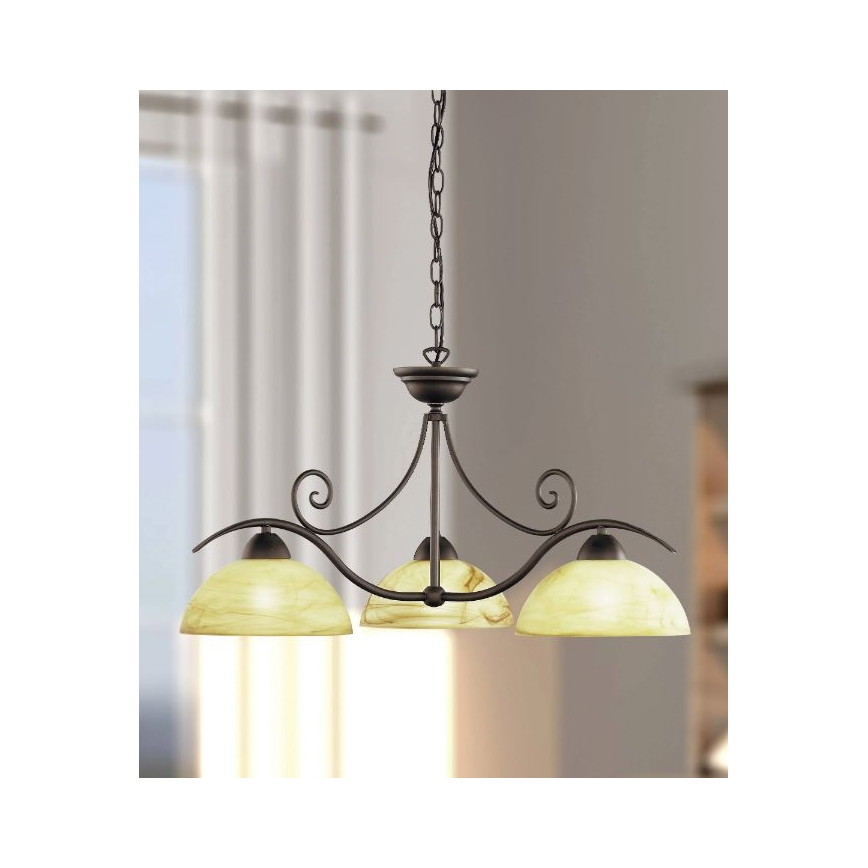 Lustră pe lanț LACCHINO 3xE27/60W/230V Wofi 5128.03.09.0000