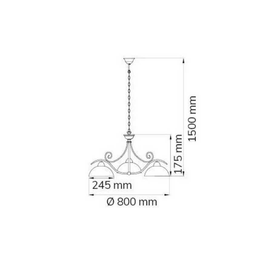 Lustră pe lanț LACCHINO 3xE27/60W/230V Wofi 5128.03.09.0000
