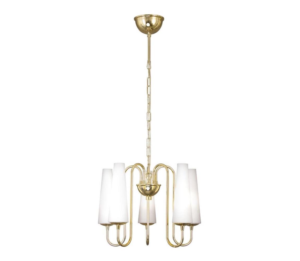 Lustră pe lanț MAGNUM 5xE14/40W/230V auriu Zuma Line 1127