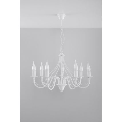 Lustră pe lanț MINERWA 7 7xE14/40W/230V alb