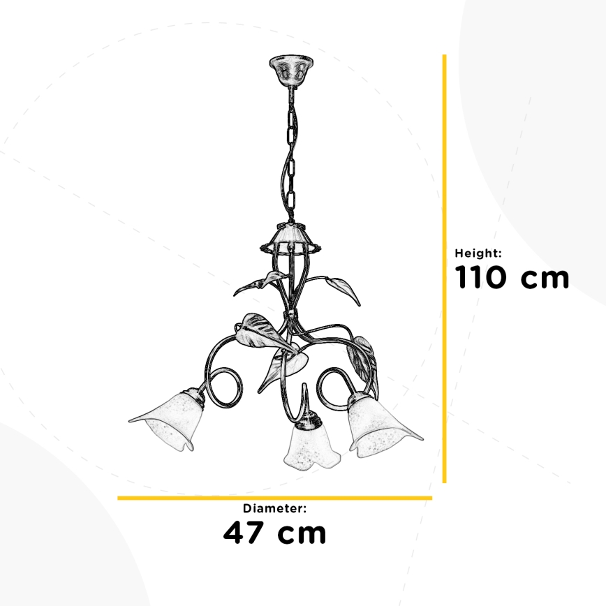 Lustră pe lanț MIRANDA 3xE14/6W/230V ONLI