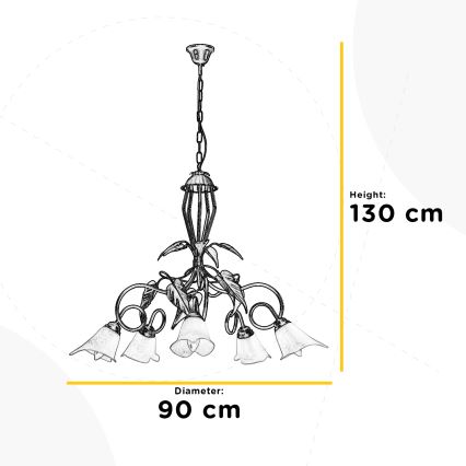 Lustră pe lanț MIRANDA 5xE14/6W/230V ONLI