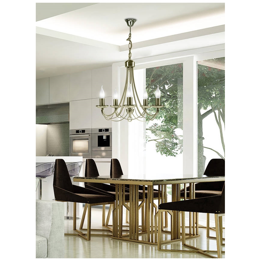 Lustră pe lanț MUZA 5xE14/40W/230V