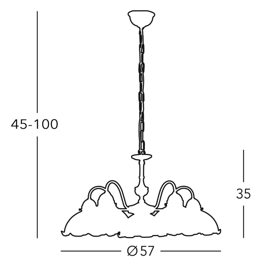 Lustră pe lanț NONNA 5xE27/75W/230V albastru Kolarz 731.85.17