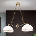Lustră pe lanț OLD LAMP 2xE27/40W/230V alb/bronz