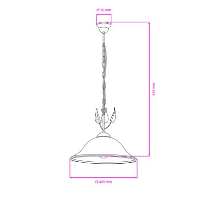 Lustră pe lanț ONLI MIRA 1xE27/22W/230V d. 40 cm