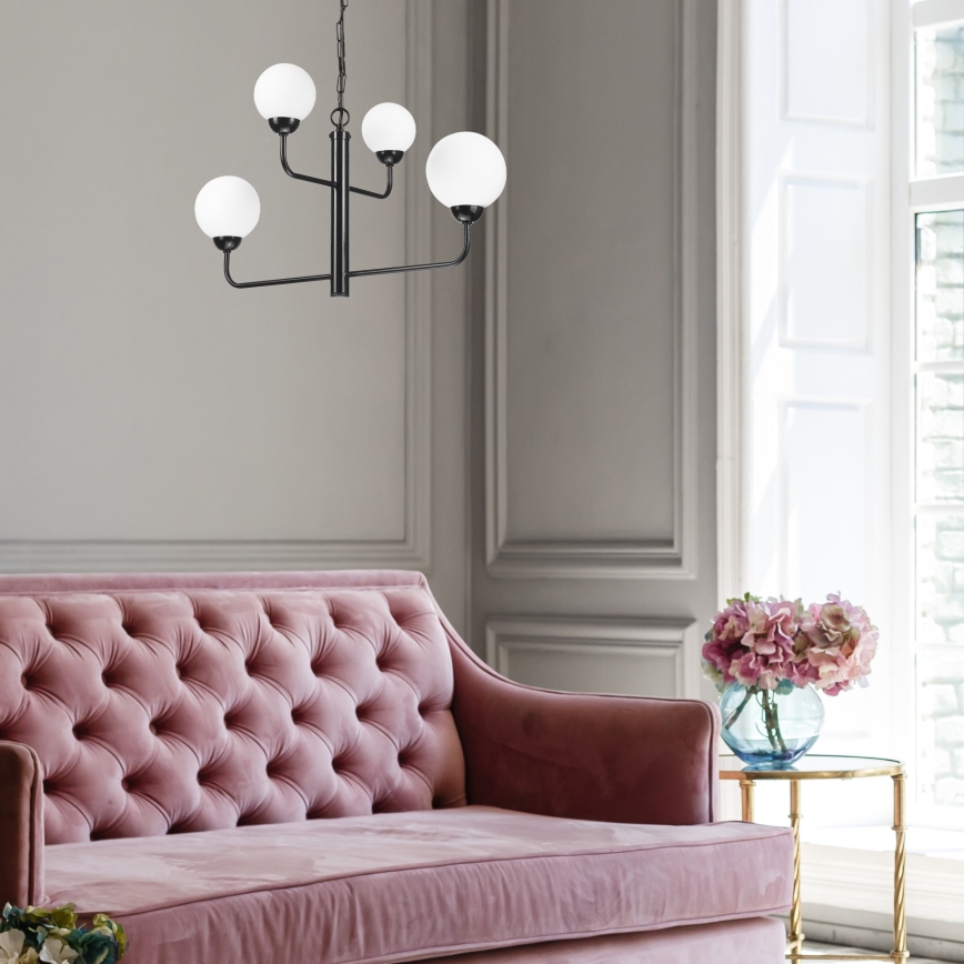 Lustră pe lanț OSCAR 4xG9/5W/230V neagră