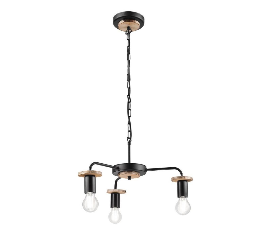 Lustră pe lanț PATI 3xE27/60W/230V mesteacăn