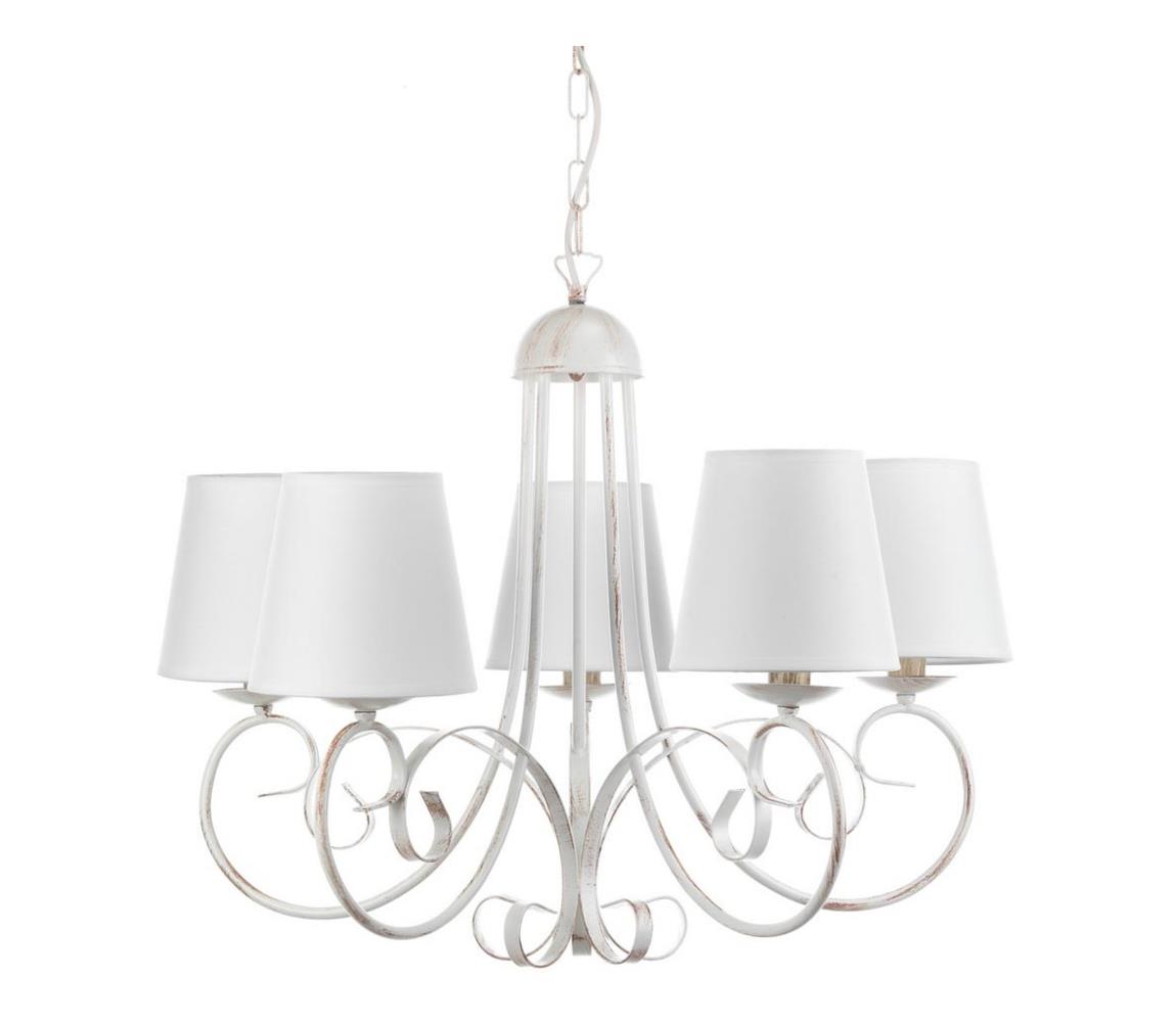 Lustră pe lanț POMPEI 5xE14/6W/320V alb ONLI