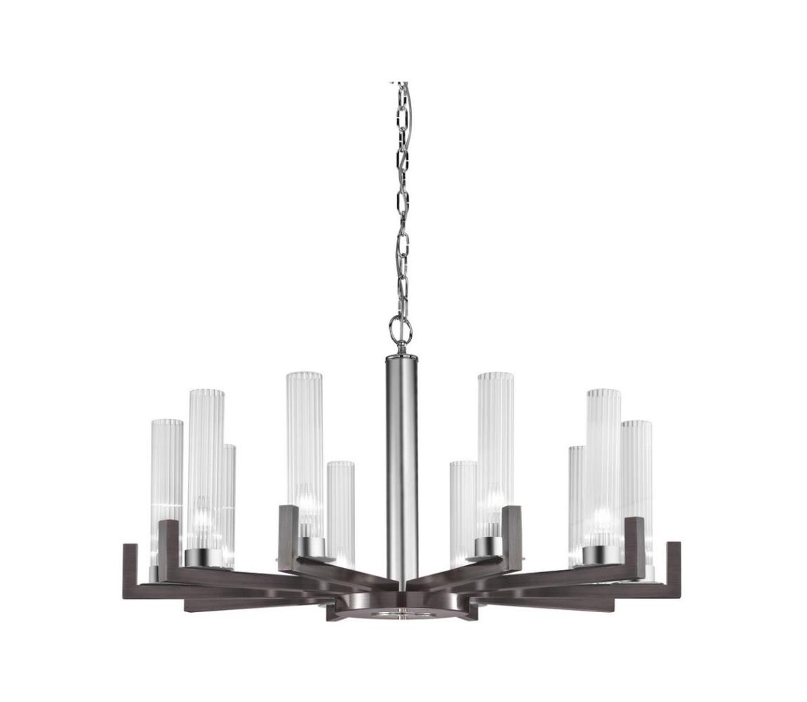 Lustră pe lanț RAGGIO 10xE14/25W/230V crom mat Kolarz 6009.81060