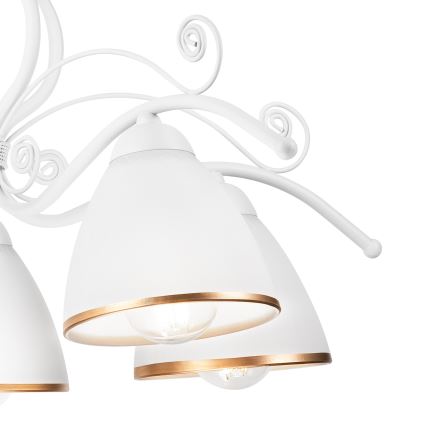 Lustră pe lanț RETRO II, 5xE27/60W/230V, albă