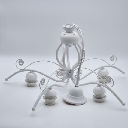 Lustră pe lanț RETRO II, 5xE27/60W/230V, albă