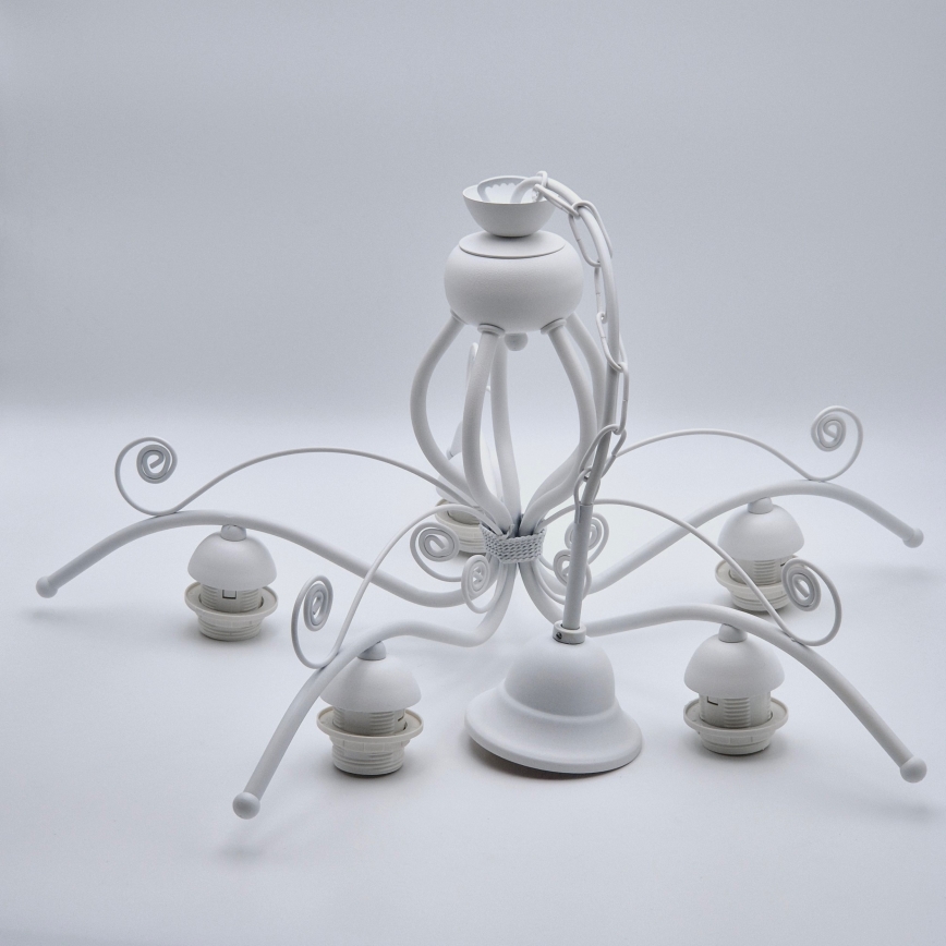 Lustră pe lanț RETRO II, 5xE27/60W/230V, albă