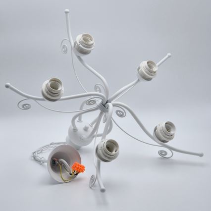 Lustră pe lanț RETRO II, 5xE27/60W/230V, albă