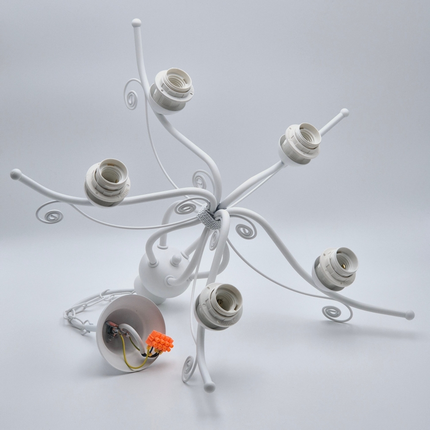 Lustră pe lanț RETRO II, 5xE27/60W/230V, albă