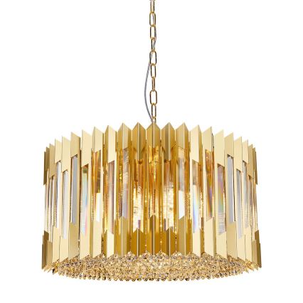 Lustră pe lanț RITZ 12xE14/40W/230V d. 54 cm auriu