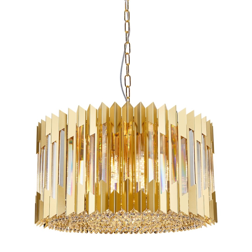 Lustră pe lanț RITZ 12xE14/40W/230V d. 54 cm auriu