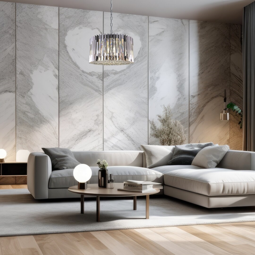 Lustră pe lanț RITZ 12xE14/40W/230V d. 54 cm crom lucios