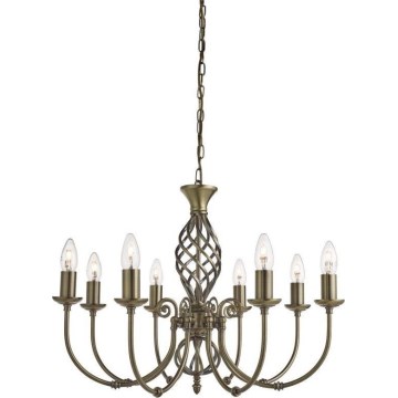 Lustră pe lanț Searchlight ZANZIBAR 8xE14/60W/230V alamă