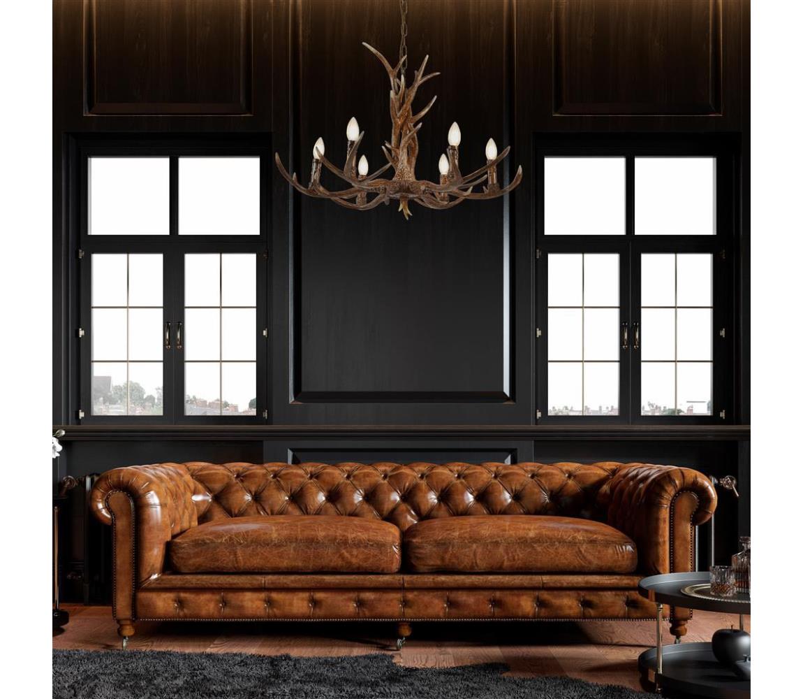 Lustră pe lanț STAG 6xE14/7W/230V Searchlight 6416-6BR