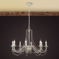 Lustră pe lanț VELA 8xE14/40W/230V d. 80 cm alb/auriu/patină