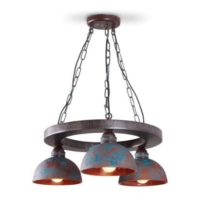 Lustră pe lanț VIRIONI 3xE27/60W/230V