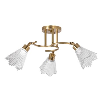 Lustră pe tijă 3xE14/60W/230V auriu