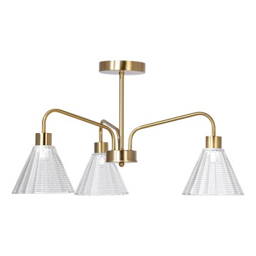 Lustră pe tijă 3xE27/60W/230V auriu