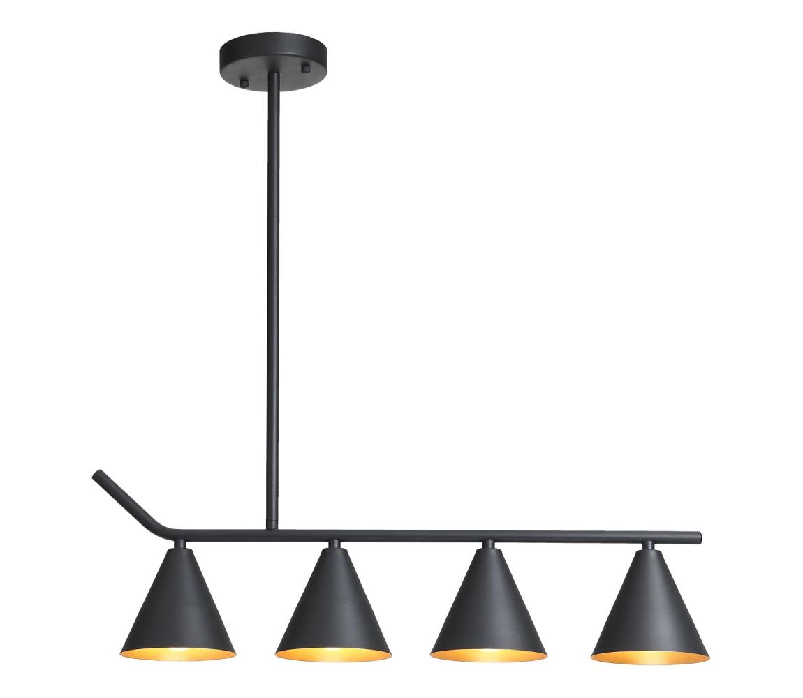 Lustră pe tijă 4xE27/40W/230V negru