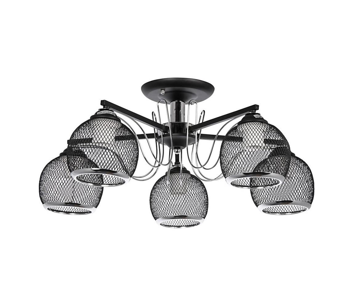 Lustră pe tijă 5xE27/60W/230V negru