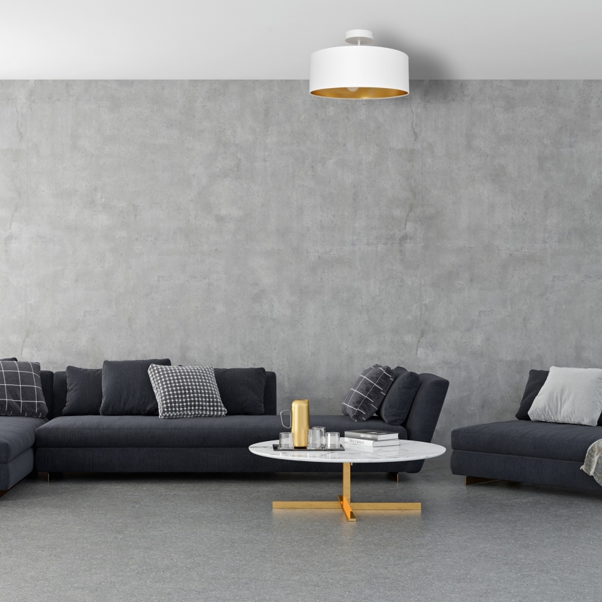 Lustră pe tijă ALBA 3xE27/15W/230V albă/aurie