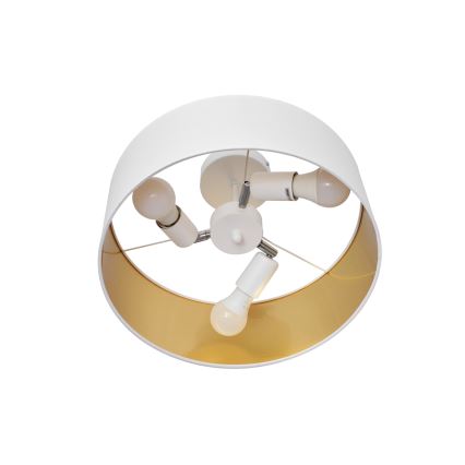 Lustră pe tijă ALBA 3xE27/15W/230V albă/aurie