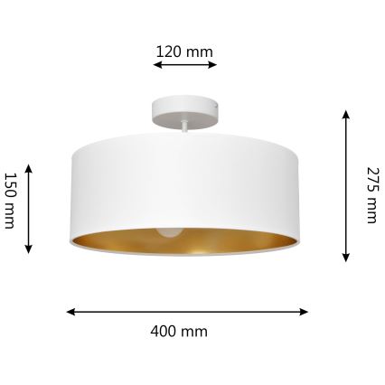 Lustră pe tijă ALBA 3xE27/15W/230V albă/aurie
