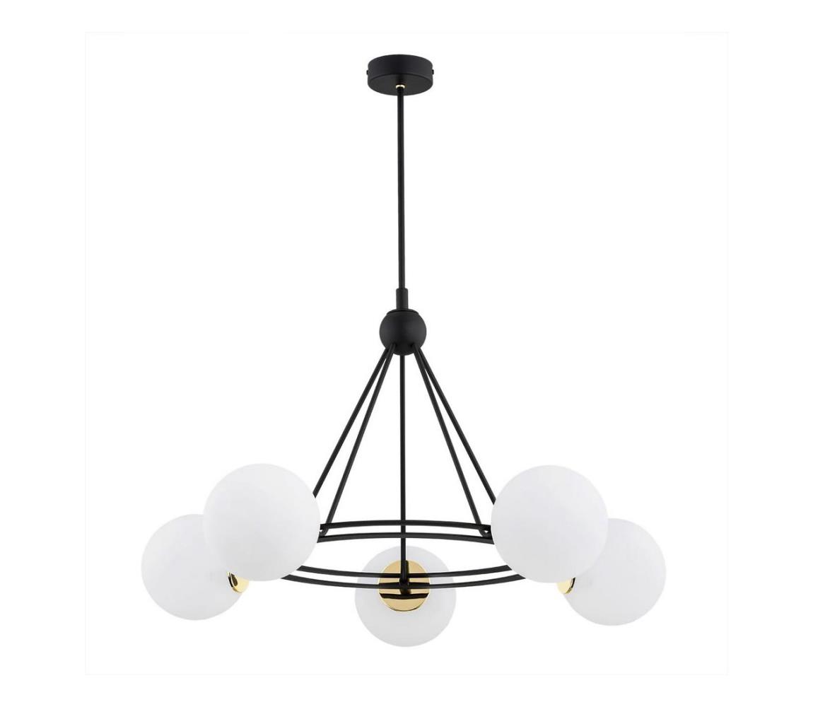 Lustră pe tijă AMALFI 5xE27/15W/230V neagră/albă Argon 2119