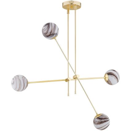 Lustră pe tijă Argon 1840 ABSOS 4xE14/7W/230V auriu