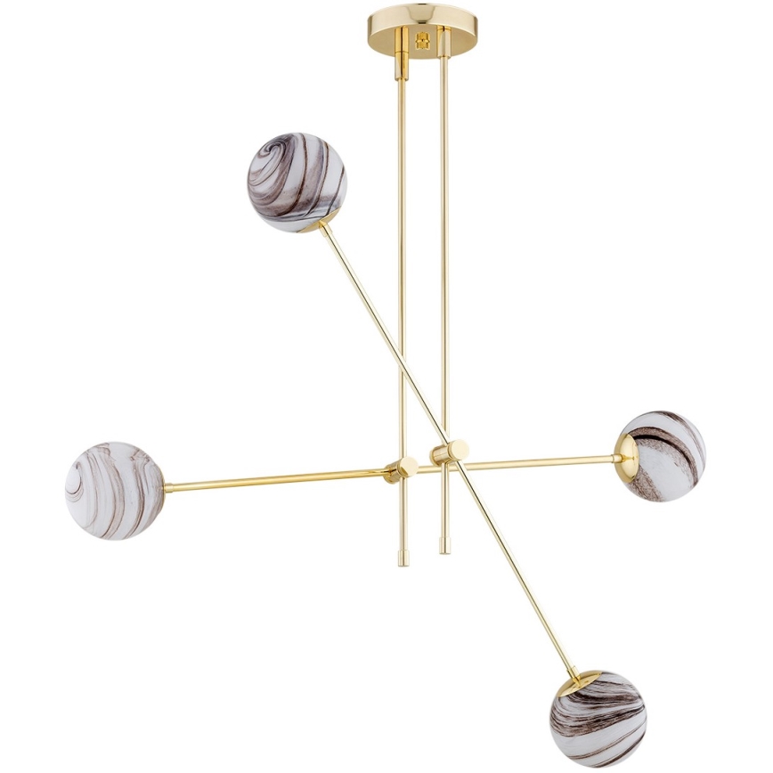 Lustră pe tijă Argon 1840 ABSOS 4xE14/7W/230V auriu